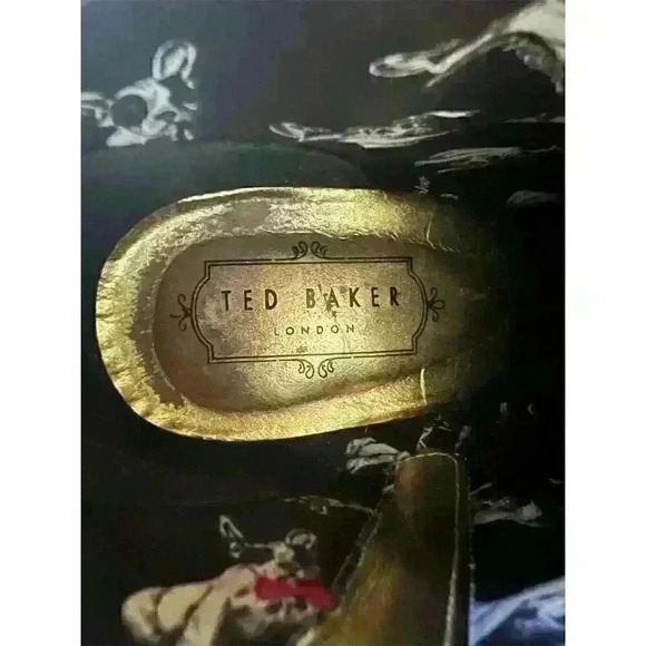 Ted Baker Women's Nimma Black Suede Bootie  Copper Metallic Block Heel Size 9 - Picture 4 of 8